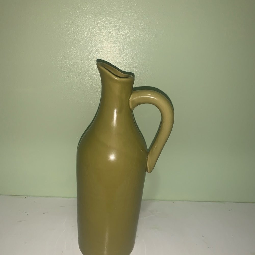 Olive Green Ceramic Pitcher - Picture 2 of 7